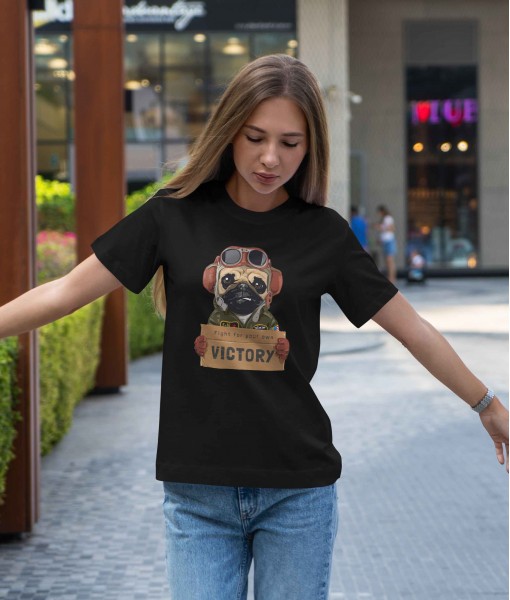 Дамска тениска с щампа Арт Aviator dog
